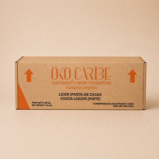 Caja de 20 kg de licor de cacao de Öko Caribe